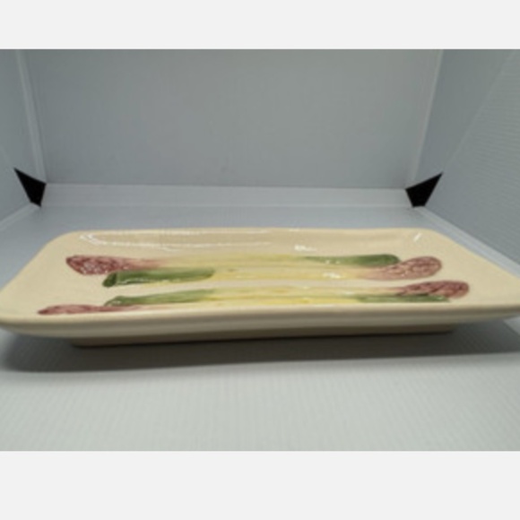 OLFAIRE Asparagus Rectangle Dish #7631 Made in Portugal 10" ~ Set of 2 - Picture 2 of 8